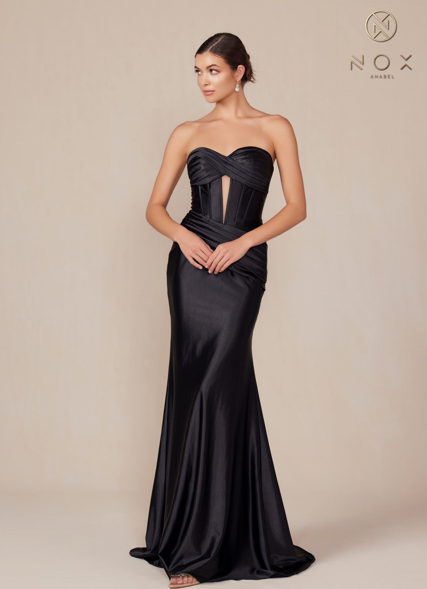 Nox Anabel T1500 Size 2 Ocean Long Formal Corset Dress Cut Out Strapless Prom Evening Gown Sweetheart