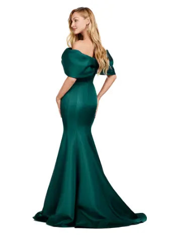 Experience elegance with the Ashley Lauren 11413 Long Prom Dress. Designed with an off-shoulder neckline, this dress is crafted from luxurious double-faced satin and features an oversized bow for added drama. Perfect for formal events and pageants, this dress will make you stand out with its sophisticated and flattering silhouette. Talk about elegant. This off shoulder gown is complete with an oversized bow along the neckline. This double faceted satin gown has a mermaid silhouette.