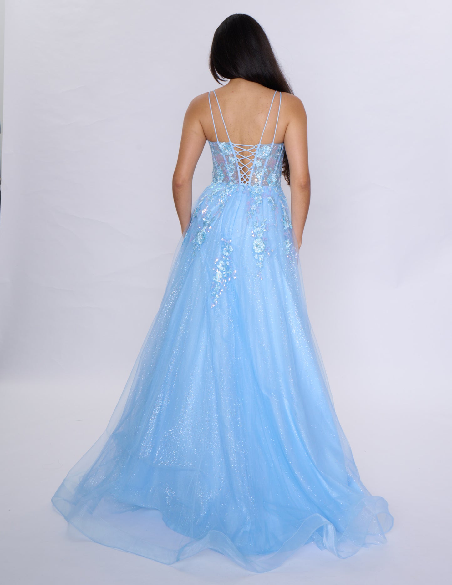 Get ready to make a statement at your next formal event with the Nina Canacci 1587 Sheer Corset Prom Dress. This stunning A Line dress features a beautiful sequin design and a scoop neck, creating a glamorous and sophisticated look. With its sheer corset and A-line silhouette, this dress is sure to turn heads and make you feel like a queen.

Sizes: 6-18

Colors: Sage, Light Blue