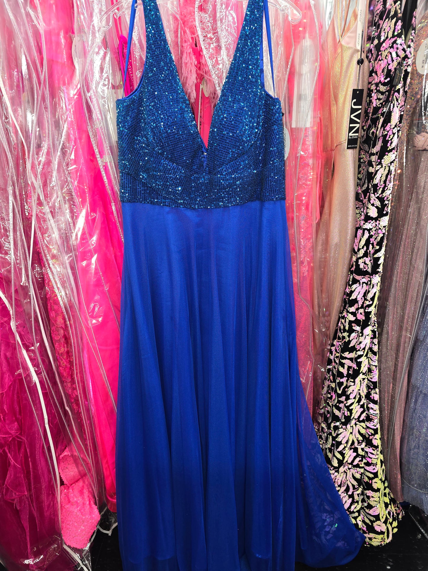 Jolene Exclusive 20007 Size 20 ROYAL Long Prom Dress with Slit Backless