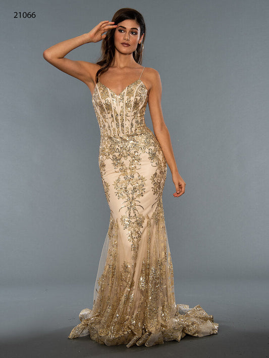 Stella Couture 21066 is a stunning V neckline glitter embellished fitted mermaid prom & Pageant Dress. Featuring a corset design bodice with boning and a v neckline. Lush mermaid silhouette with a sweeping train. sheer back. Great for Prom & Pageant  Available Size: 0-18  Available Color: Red, Silver, Gold, Black, Turquoise, Green, Yellow, Rose, Royal, Navy, Emerald