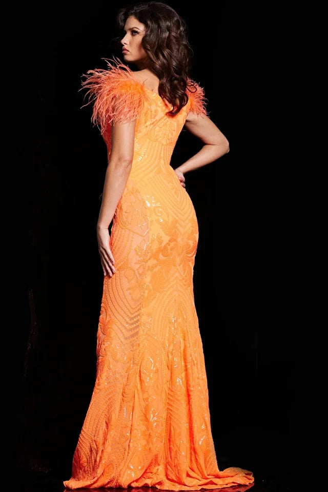 The Jovani 26041 is a striking prom dress from the formal collection, designed to make a glamorous and unforgettable statement at your special event. Crafted from stretch mesh, this dress offers a sleek and modern appearance with a comfortable stretch that ensures a perfect fit. The fabric is adorned with sequin embellishments, adding a touch of opulence and shimmer to your overall look.