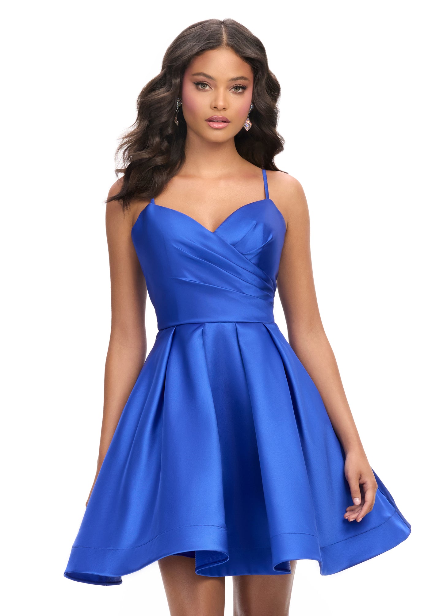 Ashley Lauren 4780 Spaghetti Straps Cocktail Dress Sweetheart Neckline Mikado A Line