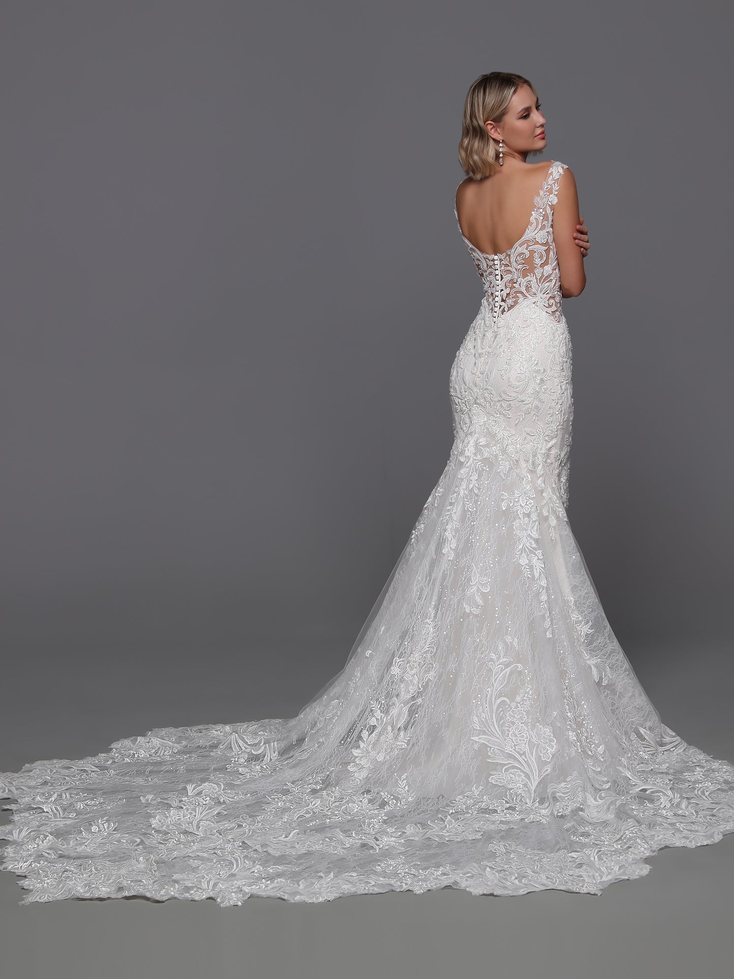 Indulge in luxury with our Davinci Bridal 50894 Beaded Lace Mermaid Wedding Dress. Designed with intricate beaded lace and a long sleeve sheer backless silhouette, this dress radiates sophistication and exclusivity. Perfect for the discerning bride looking for a timeless and elegant gown.