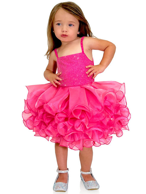 Enjoy dazzling elegance with Marc Defang 5144 Short Crystal Cupcake Pageant Dress. Showcasing gorgeous shimmer organza layered ruffle cupcake skirt, this dress is sure to make your little one feel like a royalty. Perfect for any special occasion, this beautiful gown is ideal for your baby or kids.  Sizes: 0M, 6M, 12M, 18M, 2T, 3T, 4T, 5T, 6T  Colors: Neon Green, Neon Pink