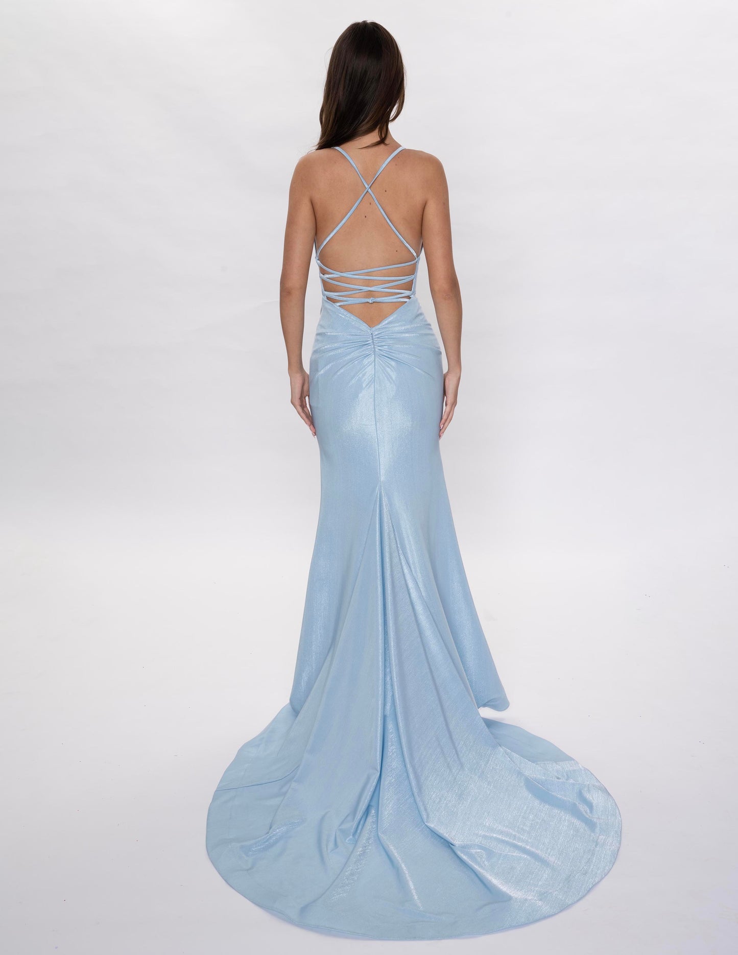 Expertly crafted with a backless design, V-neckline, and a corset-style bodice, the Nina Canacci 6632 dress is the perfect choice for a chic and sophisticated prom look. Made with precision and quality materials, this dress offers a flattering and fitted silhouette that will make you stand out at any formal event.

Sizes: 0-14

Colors: Light Blue, Emerald, Red