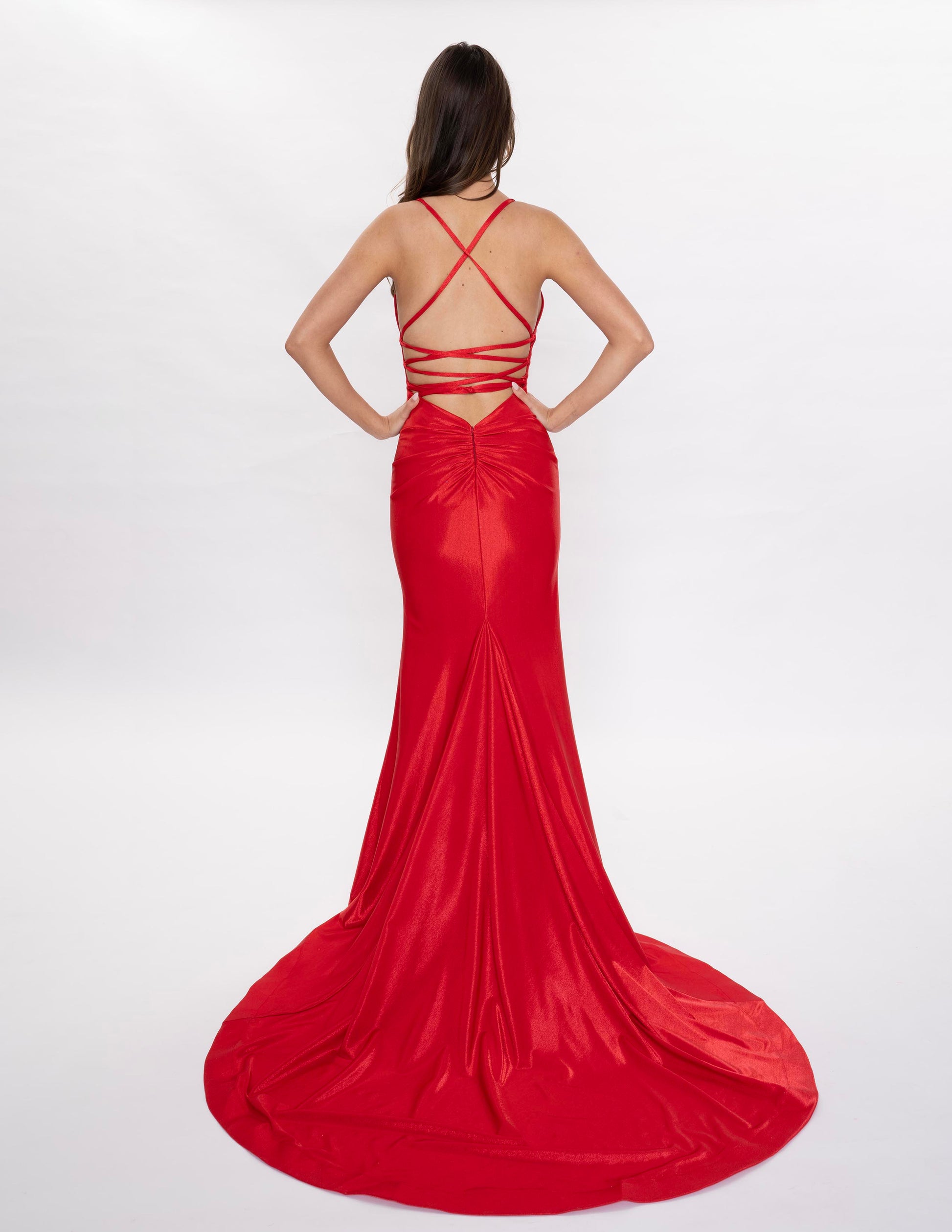 Expertly crafted with a backless design, V-neckline, and a corset-style bodice, the Nina Canacci 6632 dress is the perfect choice for a chic and sophisticated prom look. Made with precision and quality materials, this dress offers a flattering and fitted silhouette that will make you stand out at any formal event.

Sizes: 0-14

Colors: Light Blue, Emerald, Red