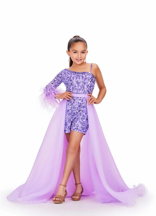 Ashley Lauren Kids 8067&nbsp;Pair this girls organza overskirt with wire hem with your favorite ASHLEYlauren kids jumpsuit, romper or cocktail dress.&nbsp;Ashley Lauren 8067 Kids Organza Overskirt with Wire Hem Fun Fashion Pageant wear