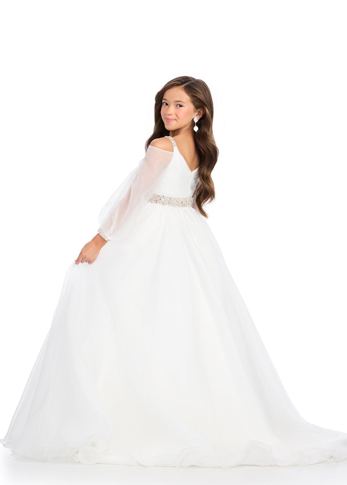 Expertly designed for pageants, formal events, and special occasions, the Ashley Lauren Girls 8273 Organza dress will make your little one feel like a true princess. Featuring a stunning long sleeve ballgown design, this dress is made from high-quality organza fabric and also features an elegant off the shoulder neckline. Give your child a look that will stand out and make them feel confident and beautiful.