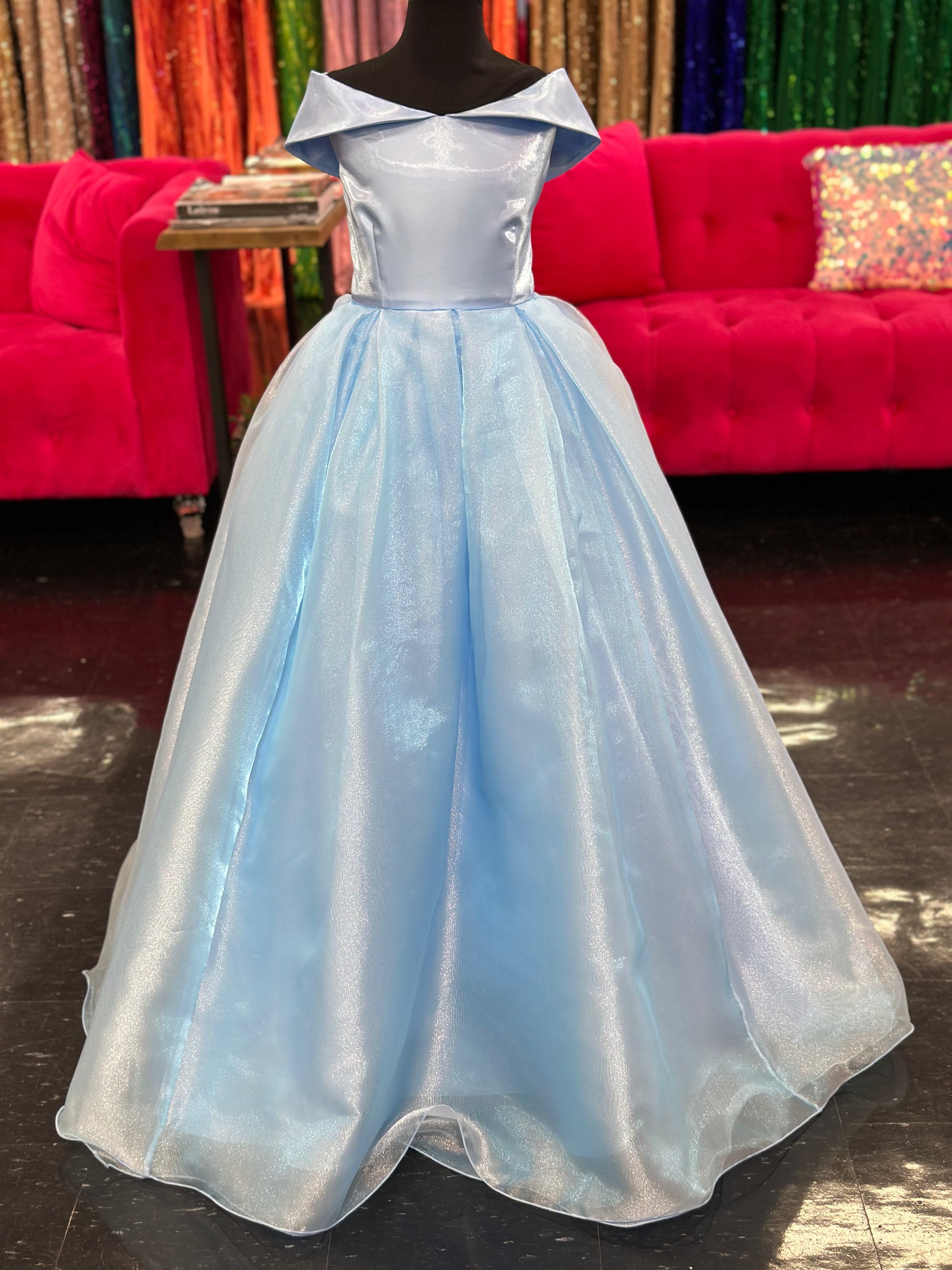 Look like a princess in Marc Defang 5059 Girls Long off the shoulder A line Ballgown. Its beautiful, full-length design will give your little girl an elegant and graceful look. The comfortable fabric and unique design guarantee a perfect fit for any occasion. For additional colors refer to swatches.&nbsp;