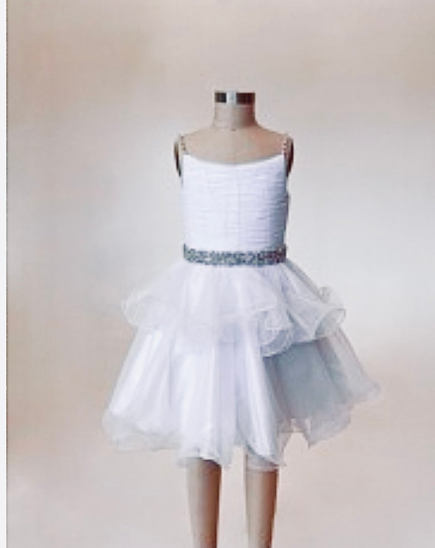 Ashley Lauren 8279 Girls Short Tulle Cocktail Dress Spaghetti Straps cocktail appearance formal wear