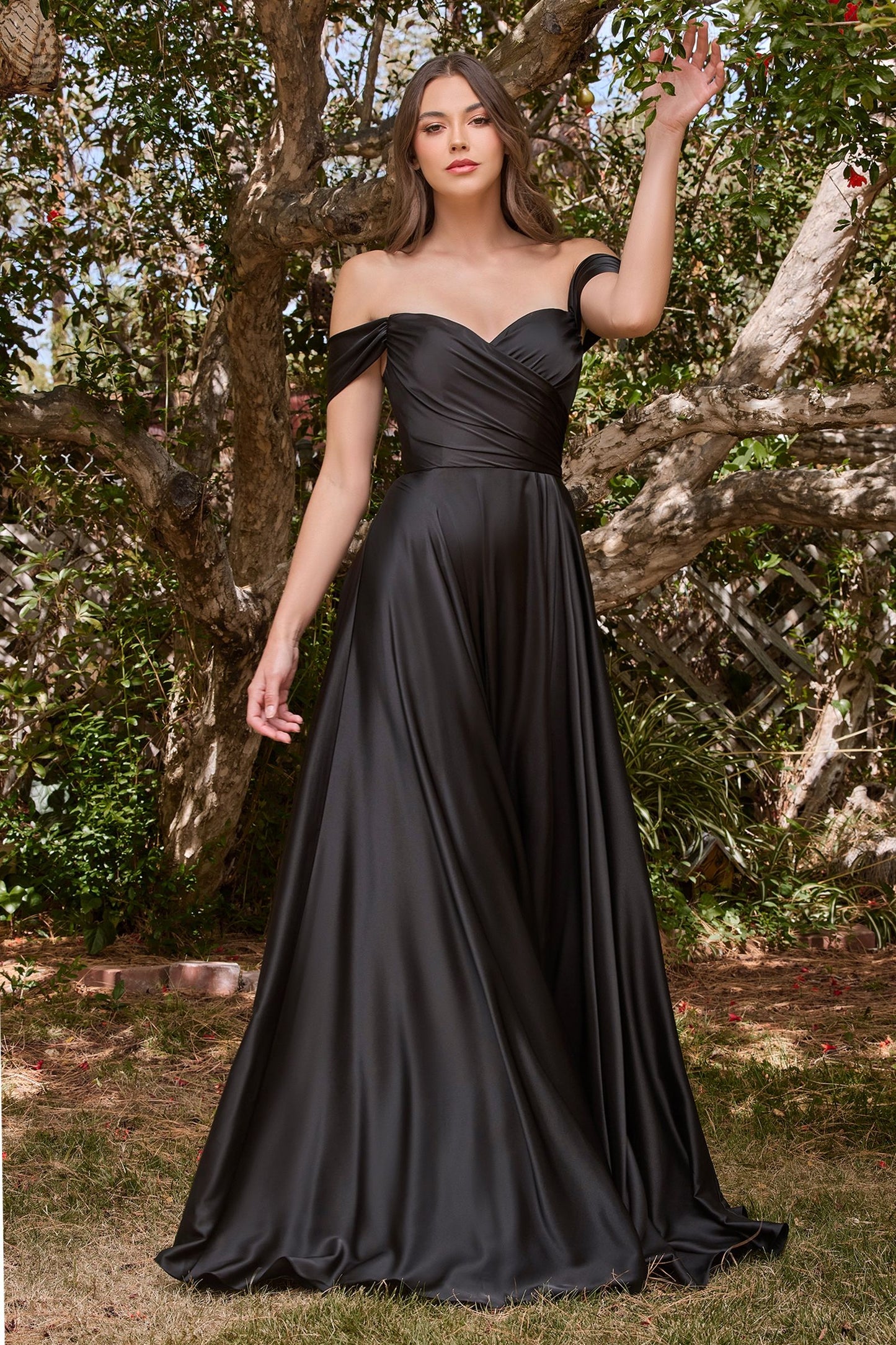 Ladivine-7493-black-bridesmaids-dress