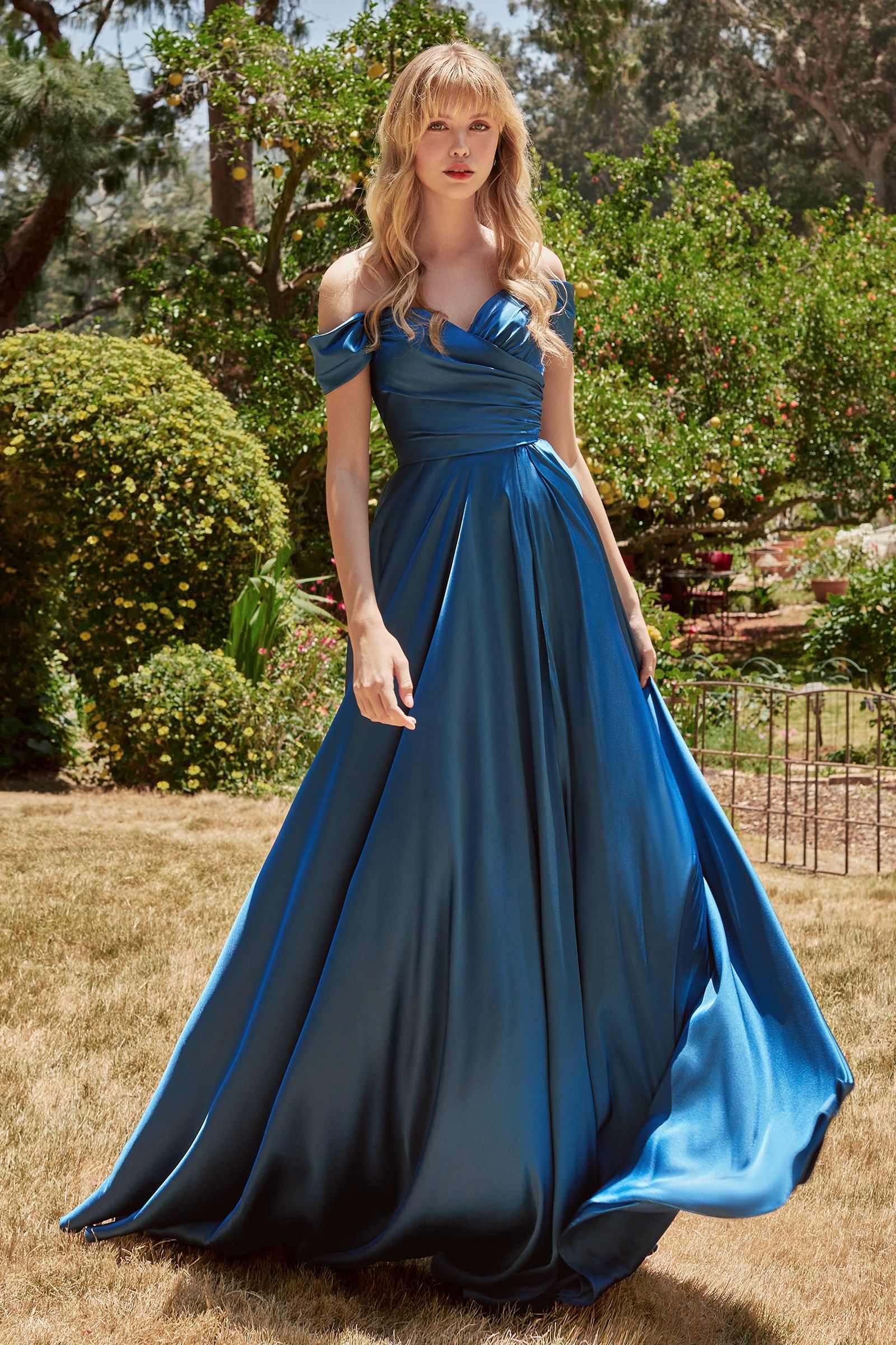 Ladivine 7493 french navy bridesmaids dress