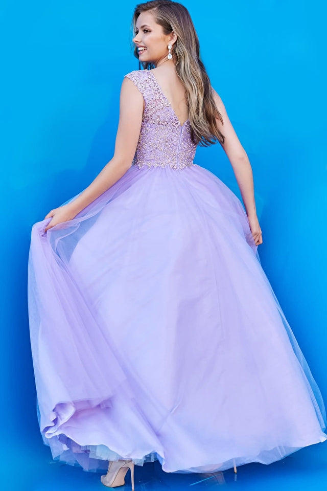 Your princess will dazzle in this gorgeous Jovani Kids K06822 Lilac V-Neck Embroidered Girls Long Ballgown! She'll love the intricate details - and you'll be sure to love the precious photos this dress will make you the envy of all the other parents. Ready for a fairy tale night? Let the magic begin!