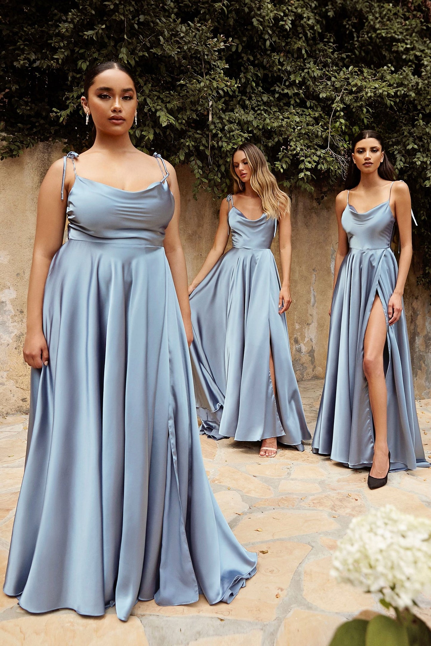 Ladivine BD104 Bridesmaid dress satin A line scoop necklineThe Ladivine BD104 Bridesmaid Dress offers a timeless look with its classic A-line silhouette and scoop neckline. Made from luxurious satin, the dress features a chic slit detail that allows you to create the perfect evening look. Perfect for any special occasion, this dress is sure to make an impression.