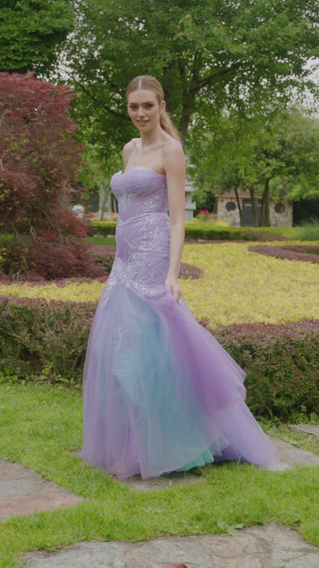 This Colors Dress 3529 Prom Dress features a stunning mermaid style, with a flattering corset and strapless design. The sequin lace and multi tulle add a touch of glamour and elegance. Perfect for prom or pageants.