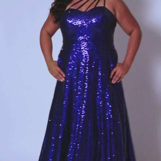 Elevate your look in Sydneys Closet SC7389 Long Prom Dress. This plus size sequin gown features an off-shoulder neckline, A-line silhouette, and pockets for added convenience. Perfect for formal occasions, this dress ensures you'll make a stunning entrance. Be the glamour Queen at Prom 2024 or any formal gala when you sparkle in our 1-shoulder sequin plus size evening dress. 