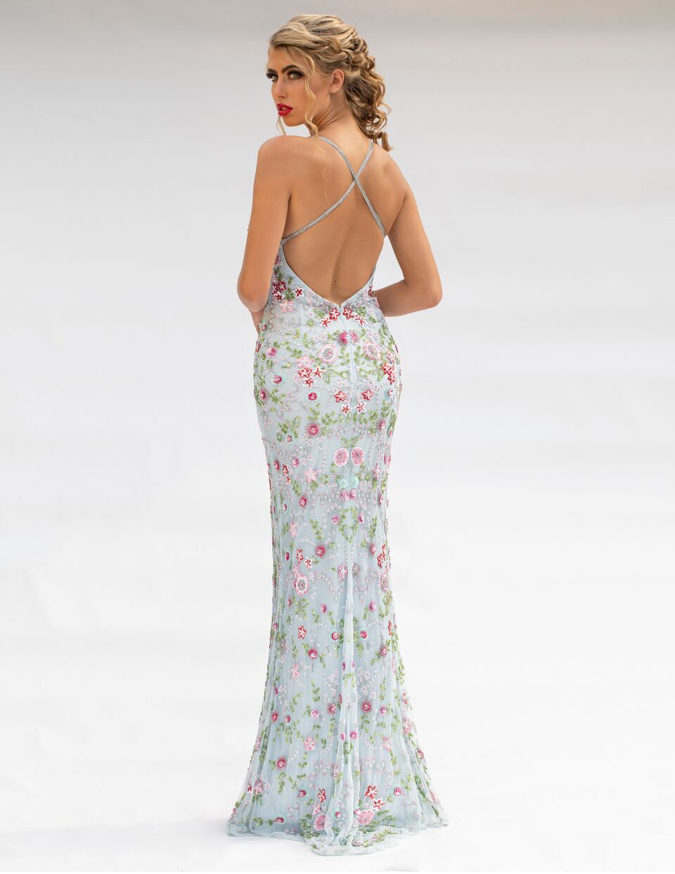 Primavera Couture 3073 Floral Prom Dress Long beaded evening