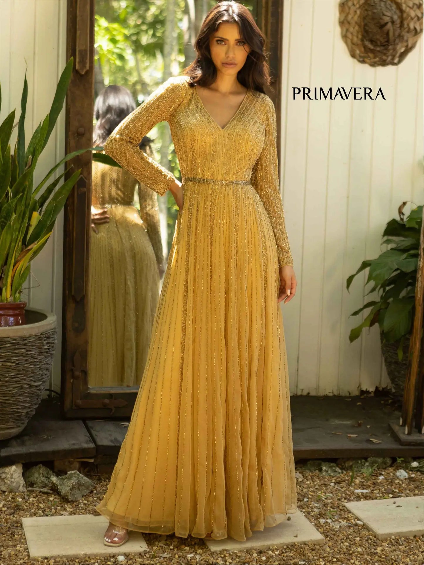 Primavera Couture 12010 Prom Dress Long Beaded Dress. This gown is beautiful on also has long sleeves. 