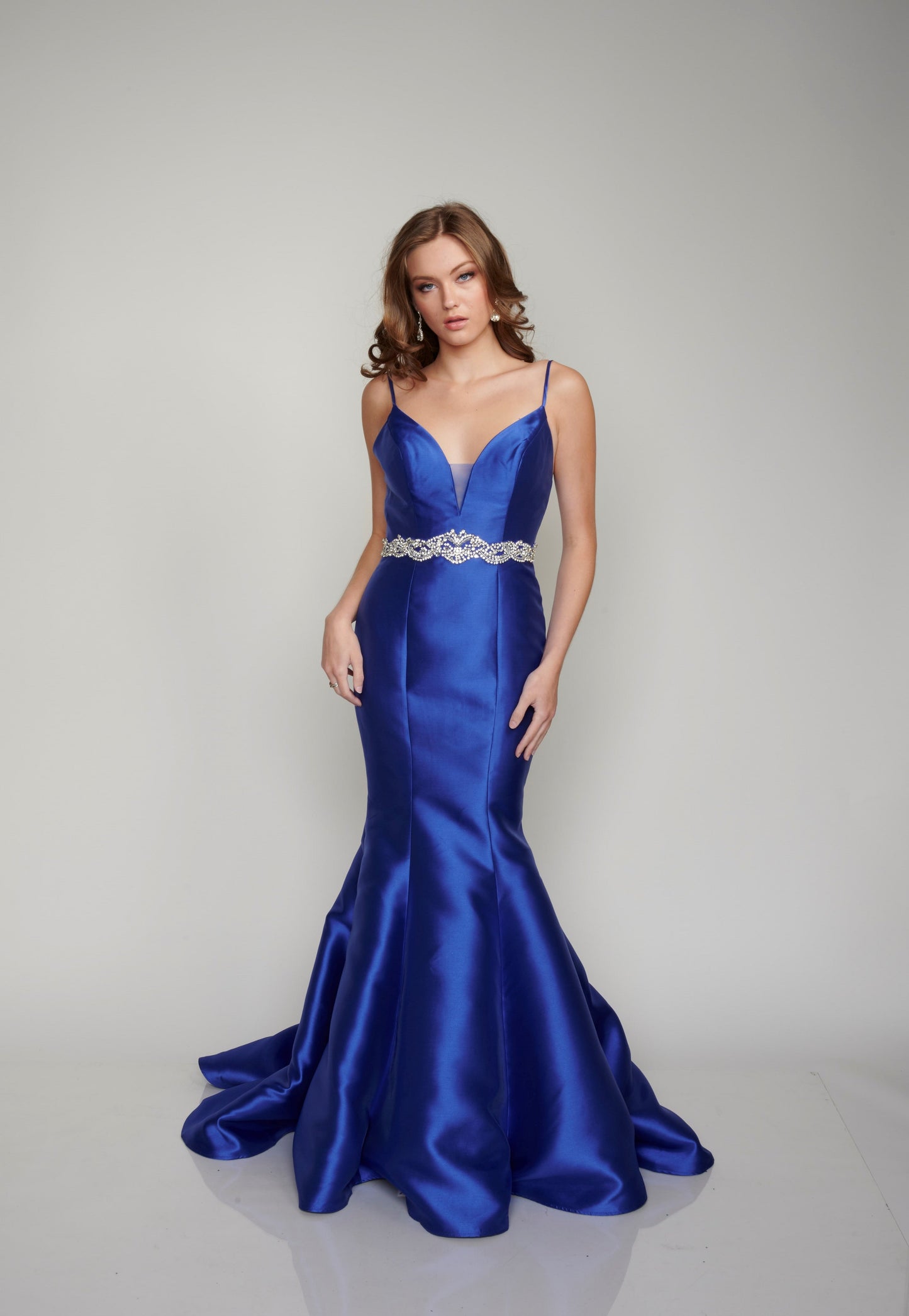 Nina Canacci 2318 Long Mermaid Prom Dress Pageant Gown Mikado Satin