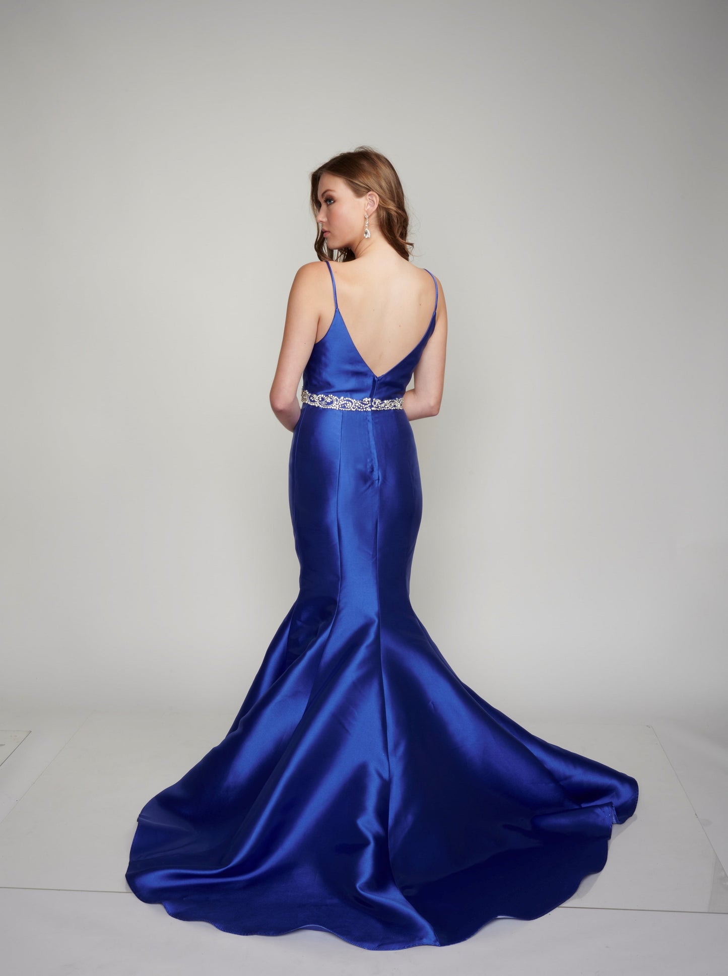 Nina Canacci 2318 Long Mermaid Prom Dress Pageant Gown Mikado Satin