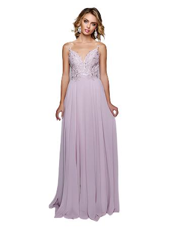 Nina Canacci 3153 Mauve size 4 This is a long flowy prom dress with a lace bodice v neckline. Perfect for wedding guest, bridesmaid, maid of honor or mother of bride or groom dress.  Also makes a nice choice for spring formal dance or other social events.   Color Mauve  Size 4