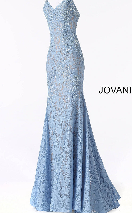 Jovani 37334 Long sweetheart embellished lace prom dress Fitted Mermaid Strapless