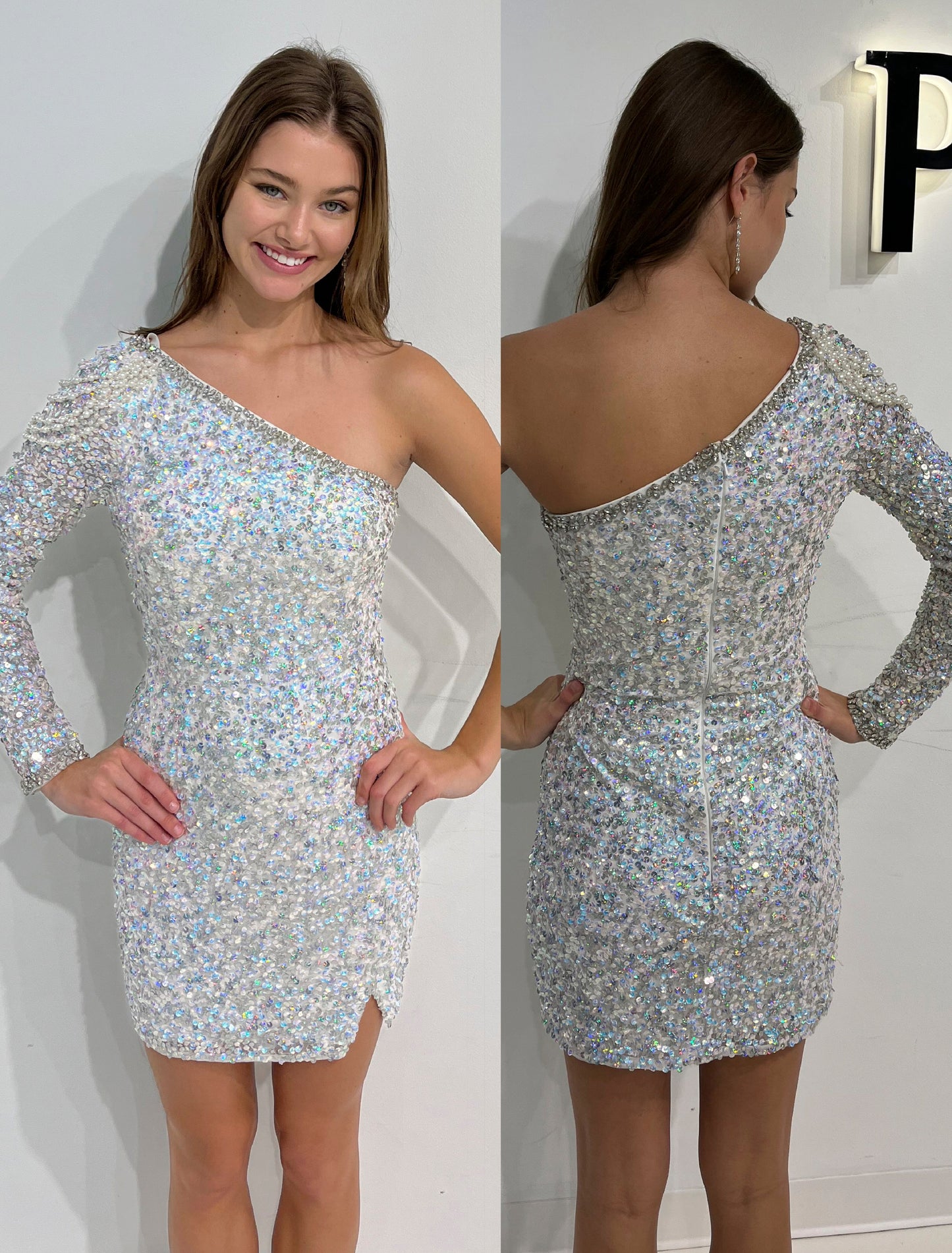 Primavera Couture 3853 Size 10 neon pink Short 2022 Homecoming dress Fitted sequin beaded short cocktail dress