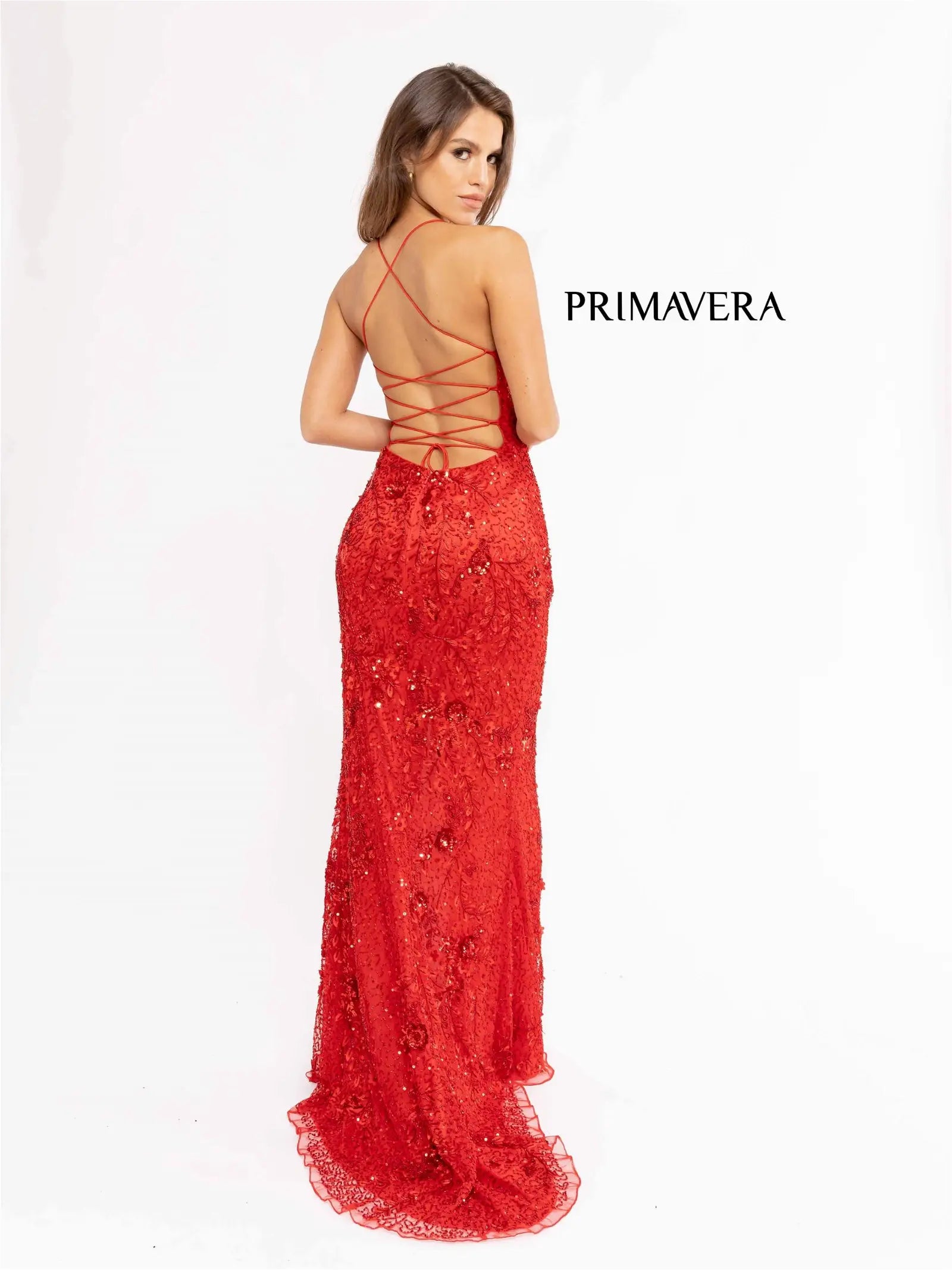 Primavera Couture 3931 Prom Dress Long Beaded Gown. This gown has a gorgeous design all over it. 