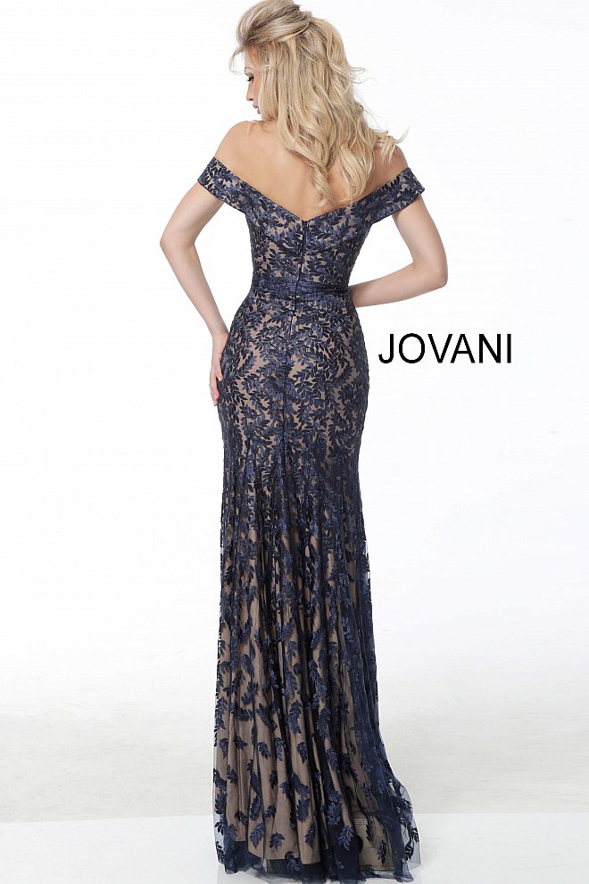 Jovani 49634 Off the Shoulder Embroidered Mother of the Bride Dress