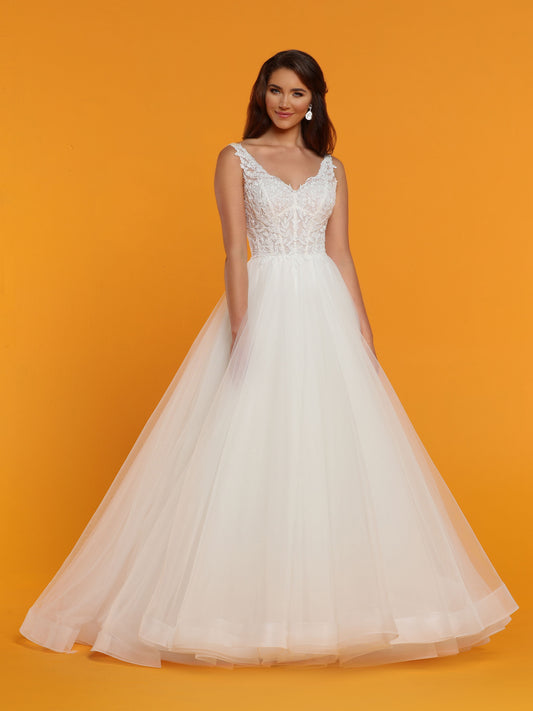 Davinci Bridal 50514 is a Tulle & Lace Ballgown wedding dress with a V neckline and open v back. Embellished lace bodice  Available for 1-2 Week Delivery!!!  Available Sizes: 2,4,6,8,10,12,14,16,18,20  Available Colors: Ivory