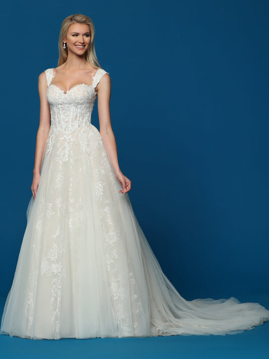 Davinci Bridal 50487 is a strapless sweetheart Tulle ballgown wedding dress. Featuring an Embellished lace bodice cascading into the lush tulle skirt. Corset Lace up back. Available for 1-2 Week Delivery!!!  Available Colors: Ivory/Ivory, Ivory/Nude  Available Sizes: 2-20