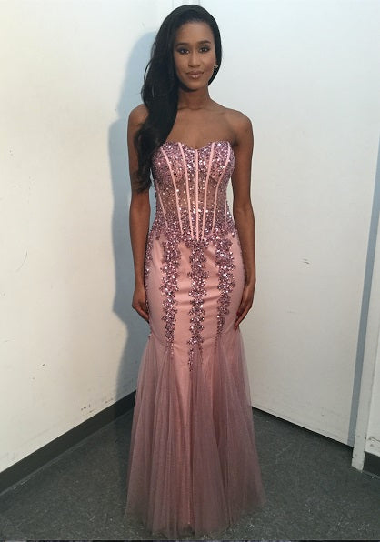 Jovani 5908 Sheer Corset Mermaid Prom Dress Pageant Sexy Embellished Formal Gown