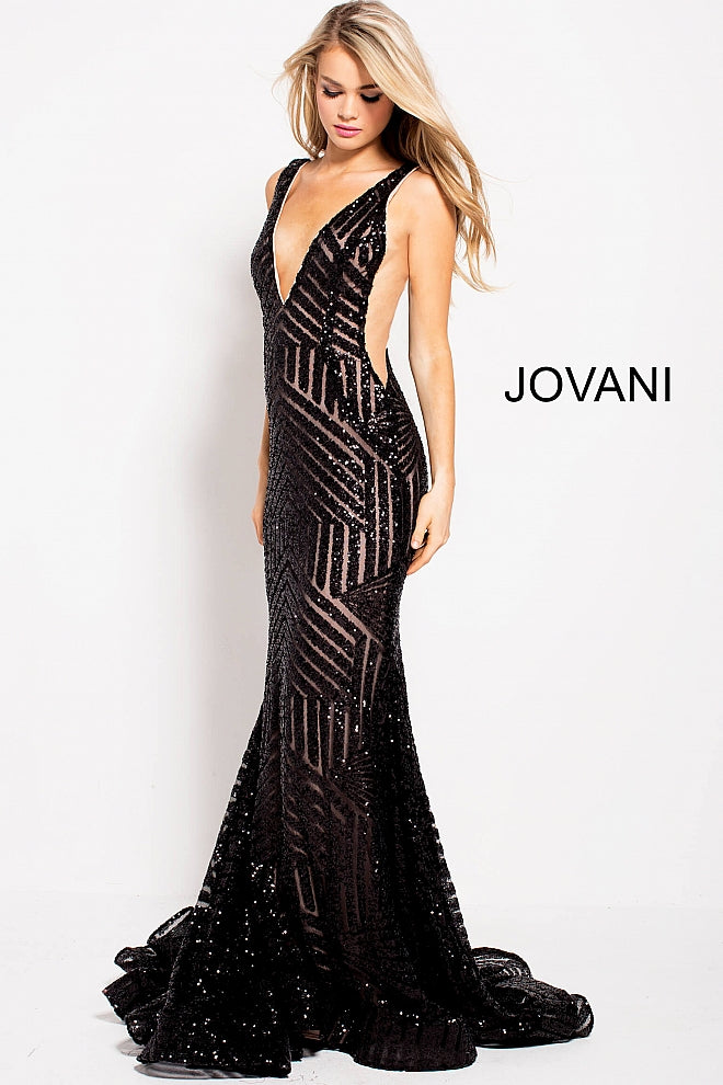 Jovani 59762 Sequin Mermaid Prom Dress Long Fitted Mermaid Pageant Gown