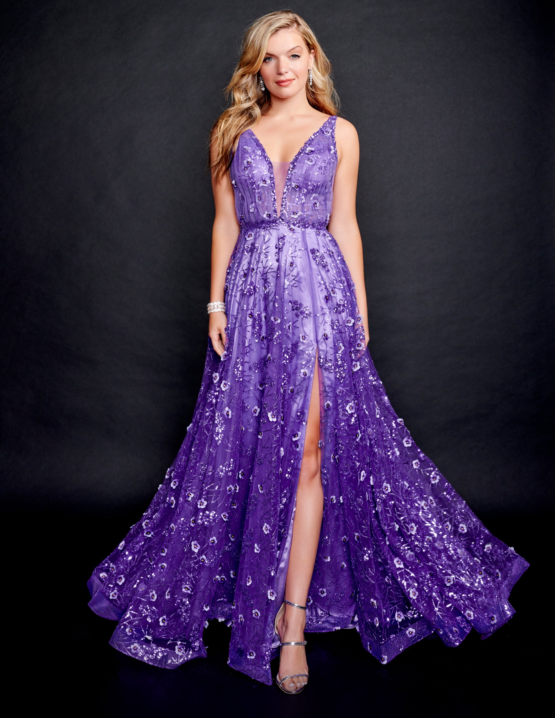 Nina Canacci 7506 A Line Prom Dress with Slit