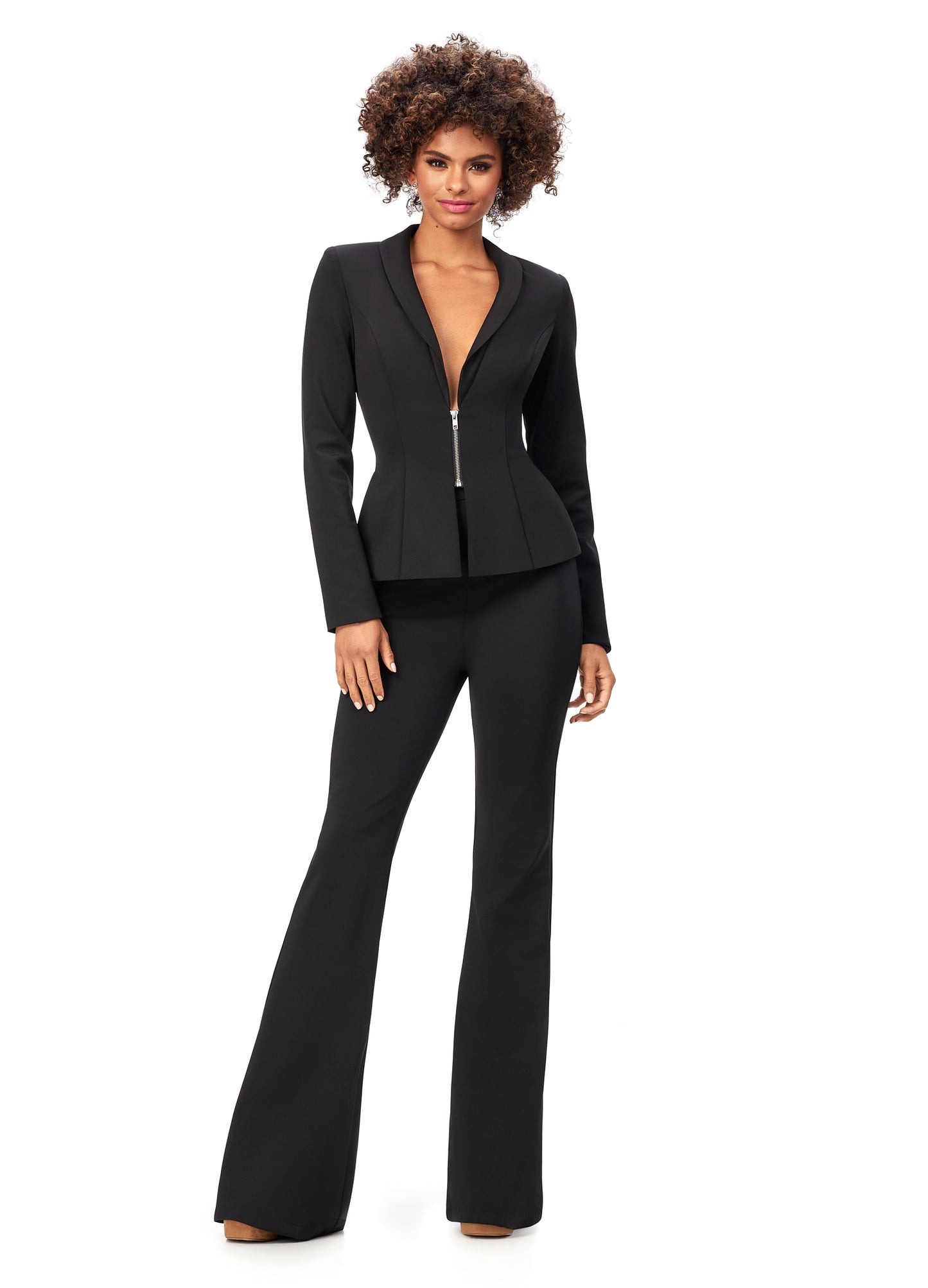 Ashley Lauren 11225 Two Piece Scuba Pantsuit