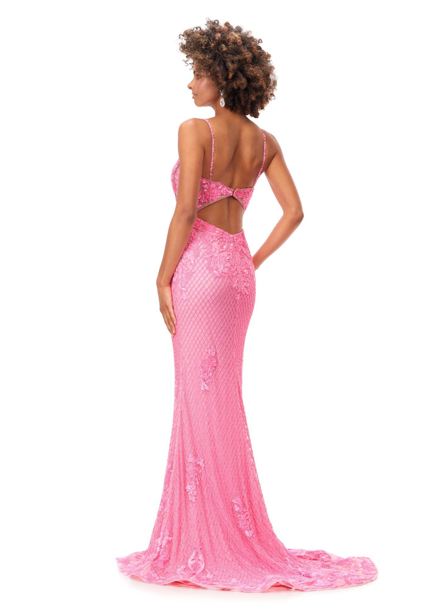 Ashley Lauren 11362 Fully Beaded Spaghetti Strap Prom Dress