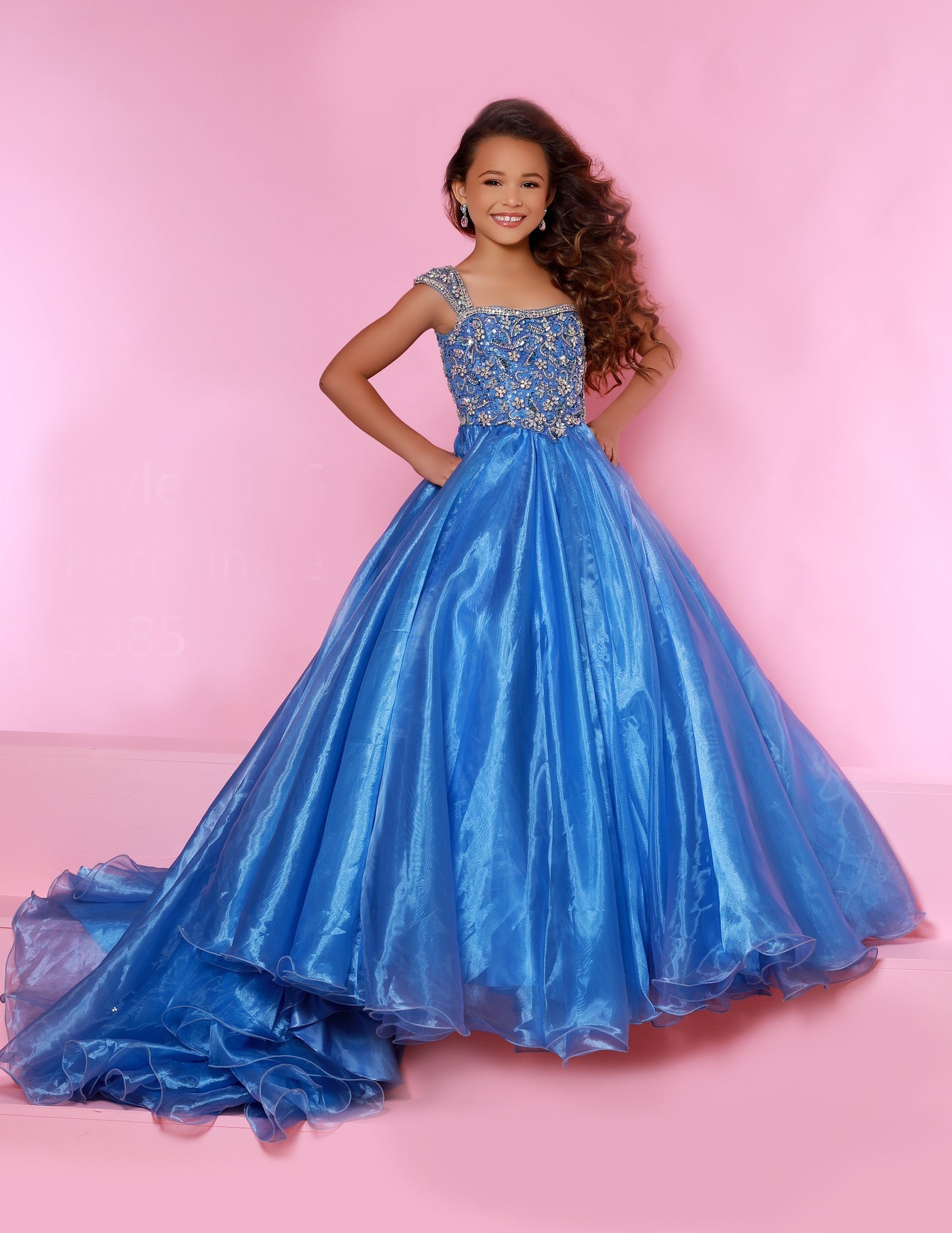 Sugar Kayne C146 Girls and Preteen Pageant Dress Embellished Organza Ballgown