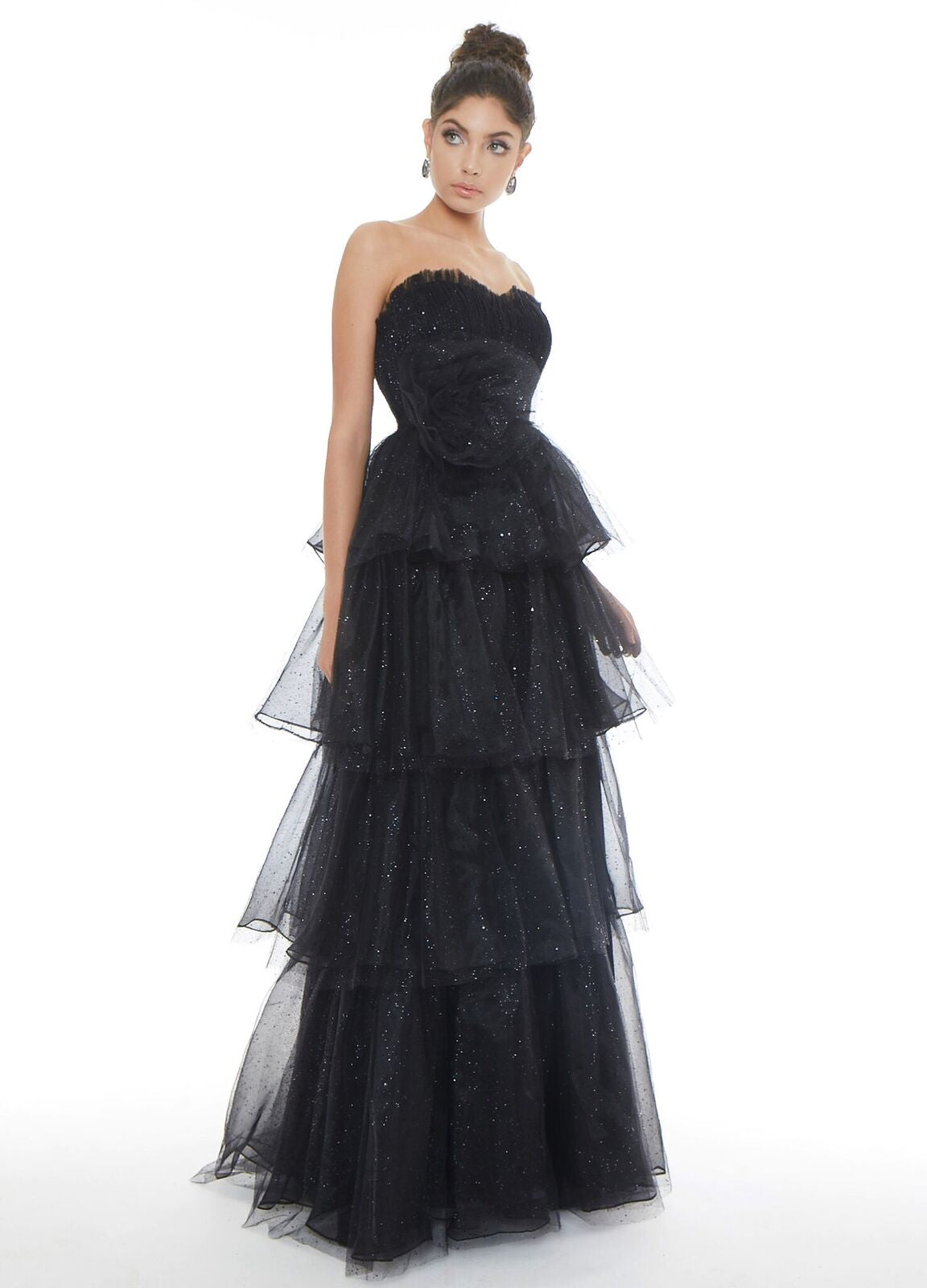 Ashley Lauren 1709 Glass Slipper Formals Lake City Florida Black Prom Dress Front View Formal Evening Dresses