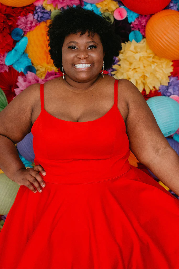 Sydneys Closet SC8115 Size 16, 24 Fuchsia Plus Size Satin A Line Formal Cocktail Dress Homecoming Pockets