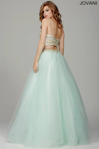 Jovani 33492 Size 4 Two Piece Prom Dress Mint Ballgown Pageant Gown