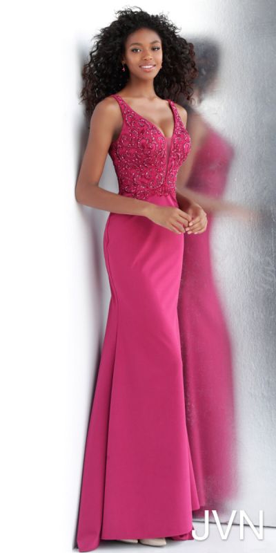 Jovani JVN 64122 Size 4 Raspberry Prom Dress Pageant Gown formal evening