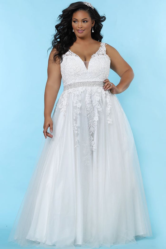 Sydney's Closet SC5230 floral lace embroidered plus sized wedding dress SC5230 Kelly Anne